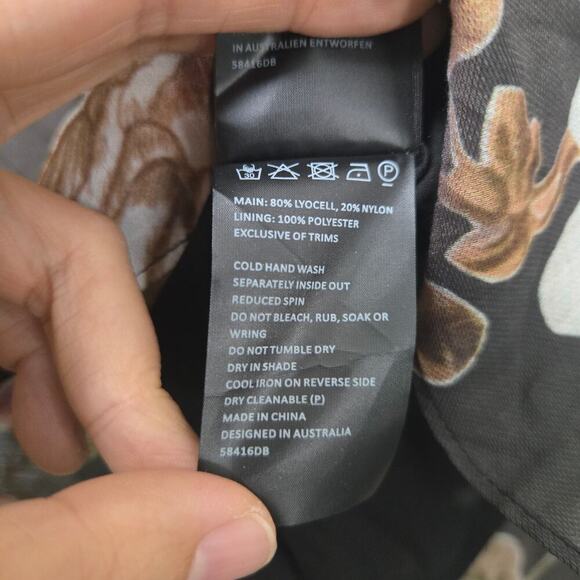 Bardot Reign Floral Long Sleeve Minidress Size S Fall Homecoming Party Wedding - Picture 12 of 12